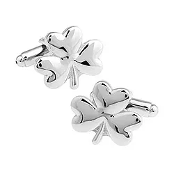 Firkløver mansjettknapper i Rustfritt stål