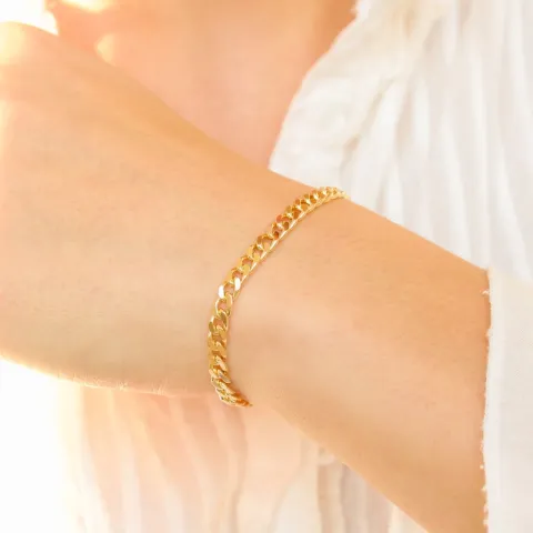 panserarmbånd i forgylt sølv 18,5 cm x 4,3 mm