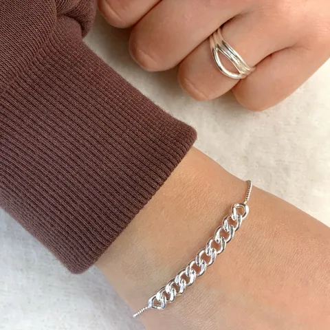 panserarmbånd i sølv 17, 18cm x 5,8 mm