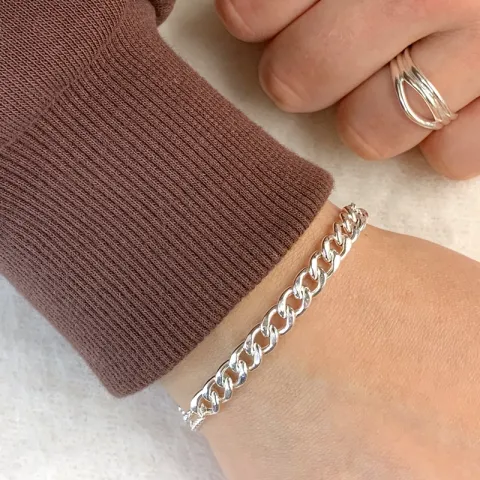 panserarmbånd i sølv 17, 18cm x 6,1 mm