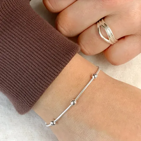 kulekjedearmbånd i sølv x 4,1 mm
