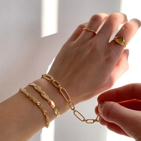 armbånd i forgylt sølv  x 6,3 mm