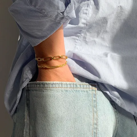 armbånd i forgylt sølv  x 6,3 mm