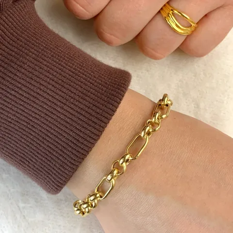 figaroarmbånd i forgylt sølv x 6,7 mm