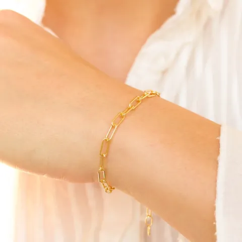 armbånd i forgylt sølv 17 plus 3 cm x 3,6 mm