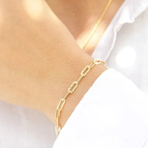 armbånd i forgylt sølv 17, 18cm x 4,0 mm