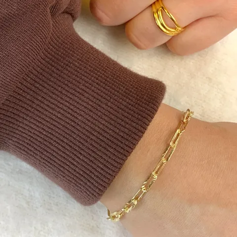 armbånd i forgylt sølv 17, 18cm x 4,0 mm