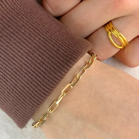 kulekjedearmbånd i forgylt sølv x 4,1 mm