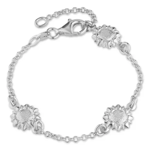 blomst armbånd i sølv med anheng i sølv