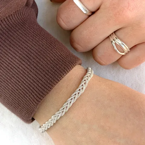 Flettet armbånd i sølv x 4,6 mm