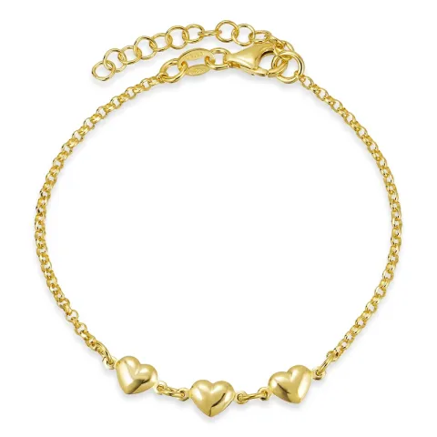 hjerte ankelkjede i forgylt sølv