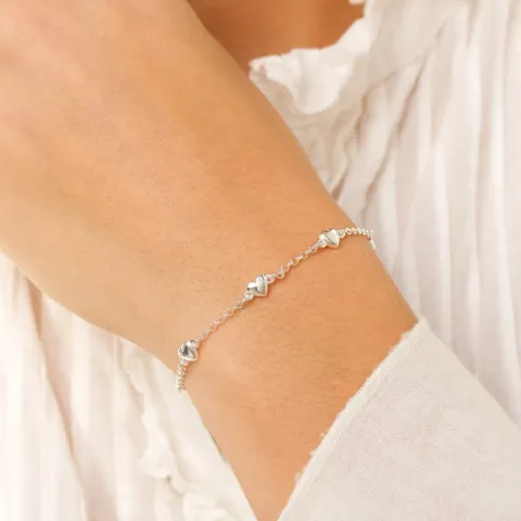 hjerte armbånd i sølv