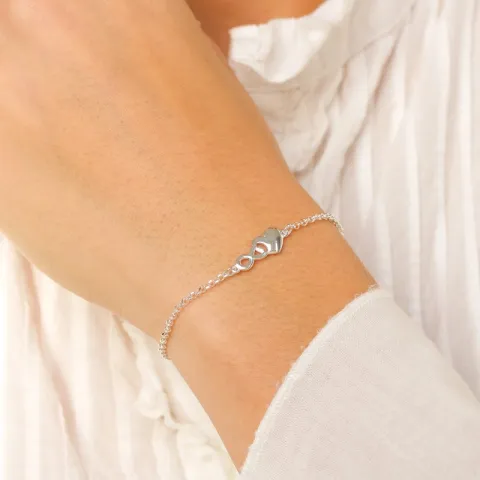 hjerte armbånd i sølv