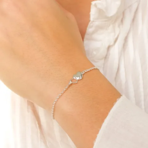 hjerte armbånd i sølv