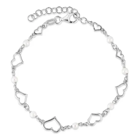 hjerte armbånd i sølv
