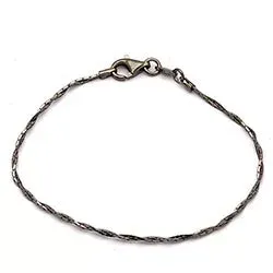 Vridd armbånd i svart rodinert sølv  x 1,3 mm