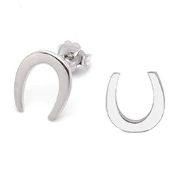 Hestesko øredobber i rodinert sølv