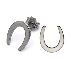 Hestesko øredobber i svart rodinert sølv