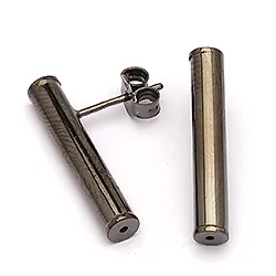 øredobber i svart rodinert sølv