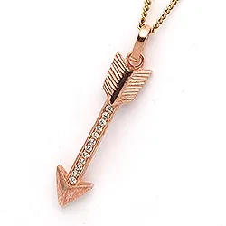 Pil anheng i rosabelagt sølv