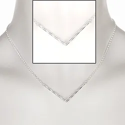 Halskjede i sølv med anheng i sølv