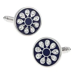 runde hvite krystall mansjettknapper i Rustfritt stål