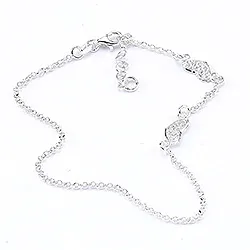 ankelkjede i sølv med hjerteanheng i sølv