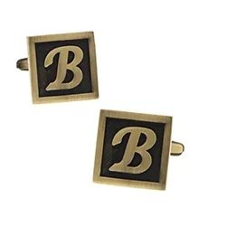 Bokstav b mansjettknapper i forgylt stål