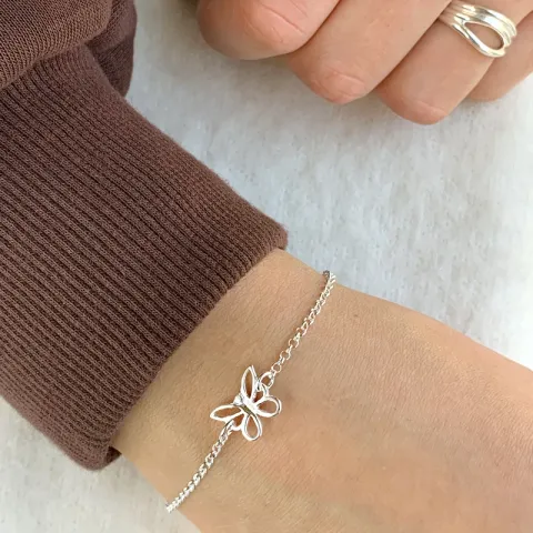 sommerfugl armbånd i sølv