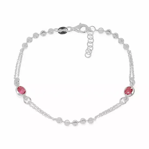 rosa zirkon armbånd i sølv