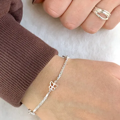 sommerfugl armbånd i sølv