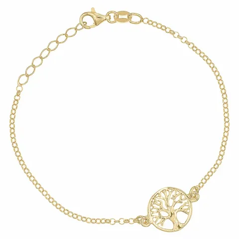 livets tre armbånd i forgylt sølv