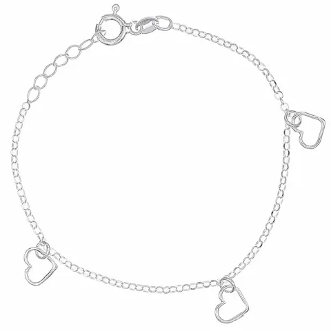 hjerte armbånd i sølv