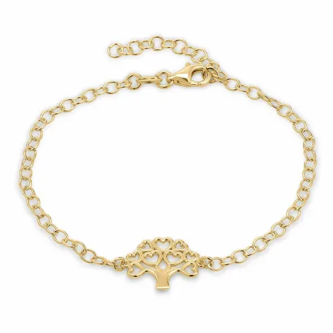 livets tre armbånd i forgylt sølv med anheng i forgylt sølv