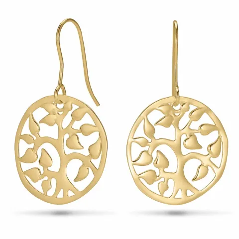 lange livets tre øredobber i forgylt sølv