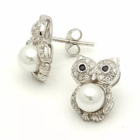 ugle ørestikker i sølv