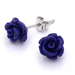 Billiige Rose Beauty blå øredobber i sølv