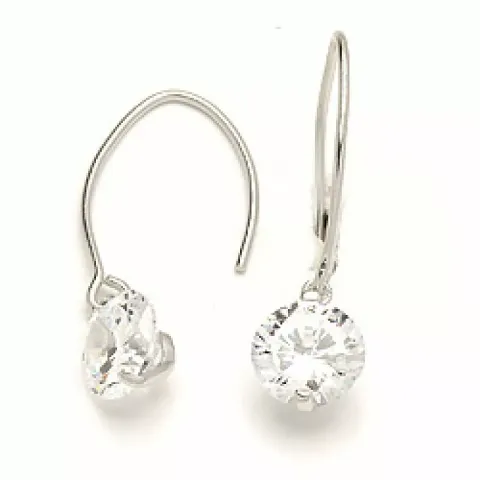 runde zirkon øredobber i sølv