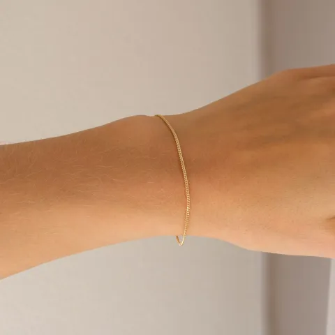 BNH panserarmbånd i forgylt sølv 18,5 cm x 1,3 mm