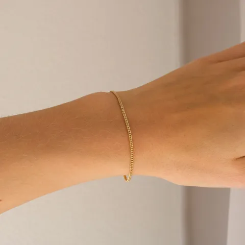 BNH panserarmbånd i forgylt sølv 18,5 cm x 1,8 mm