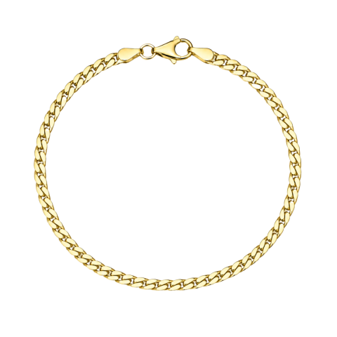 BNH panserarmbånd i forgylt sølv 17 cm x 2,7 mm