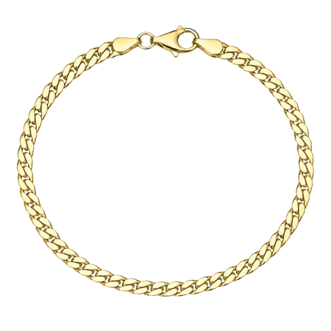 BNH panserarmbånd i forgylt sølv 18,5 cm x 4,0 mm