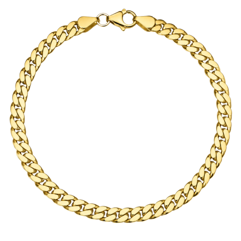 BNH panserarmbånd i forgylt sølv 18,5 cm x 5,4 mm