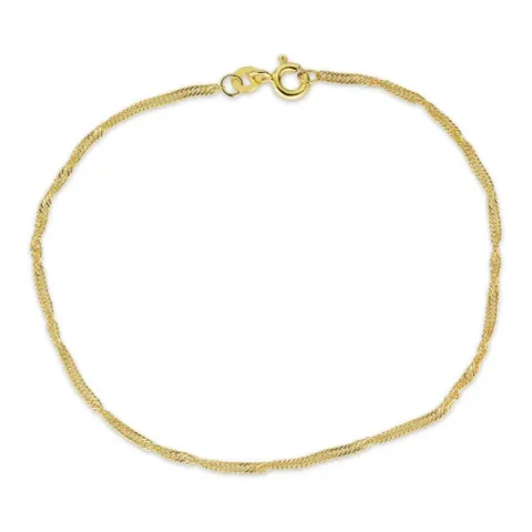 BNH singapore armbånd i 14 karat gull 18,5 cm x 1,5 mm