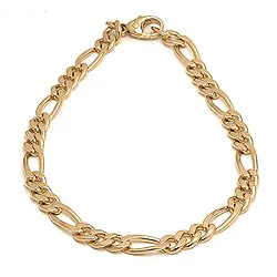 figaroarmbånd i 14 karat gull 17 cm x 3,4 mm