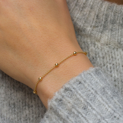 BNH Anker rund armbånd M. kule i 8 karat 17 cm x 1,3 mm