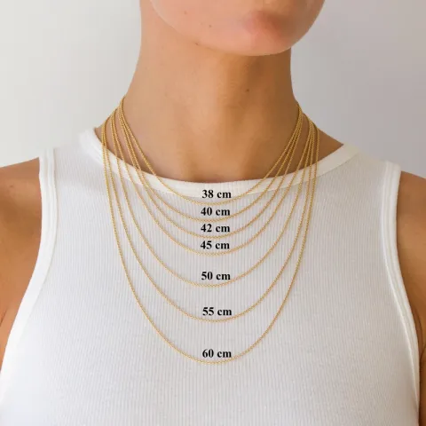 kort BNH Anker rund halskjede i 14 karat gull 38 cm x 1,5 mm