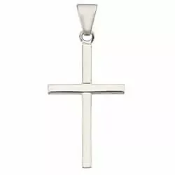 Kors hvitt gull BNH kors i 14 karat hvitt gull