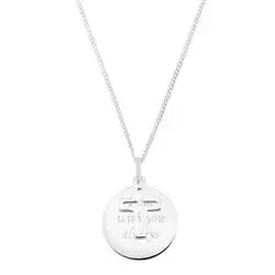 kors halskjede med anheng i sølv