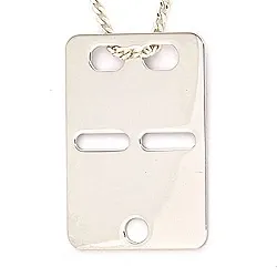 ID-plate i 14 karat hvitt gull